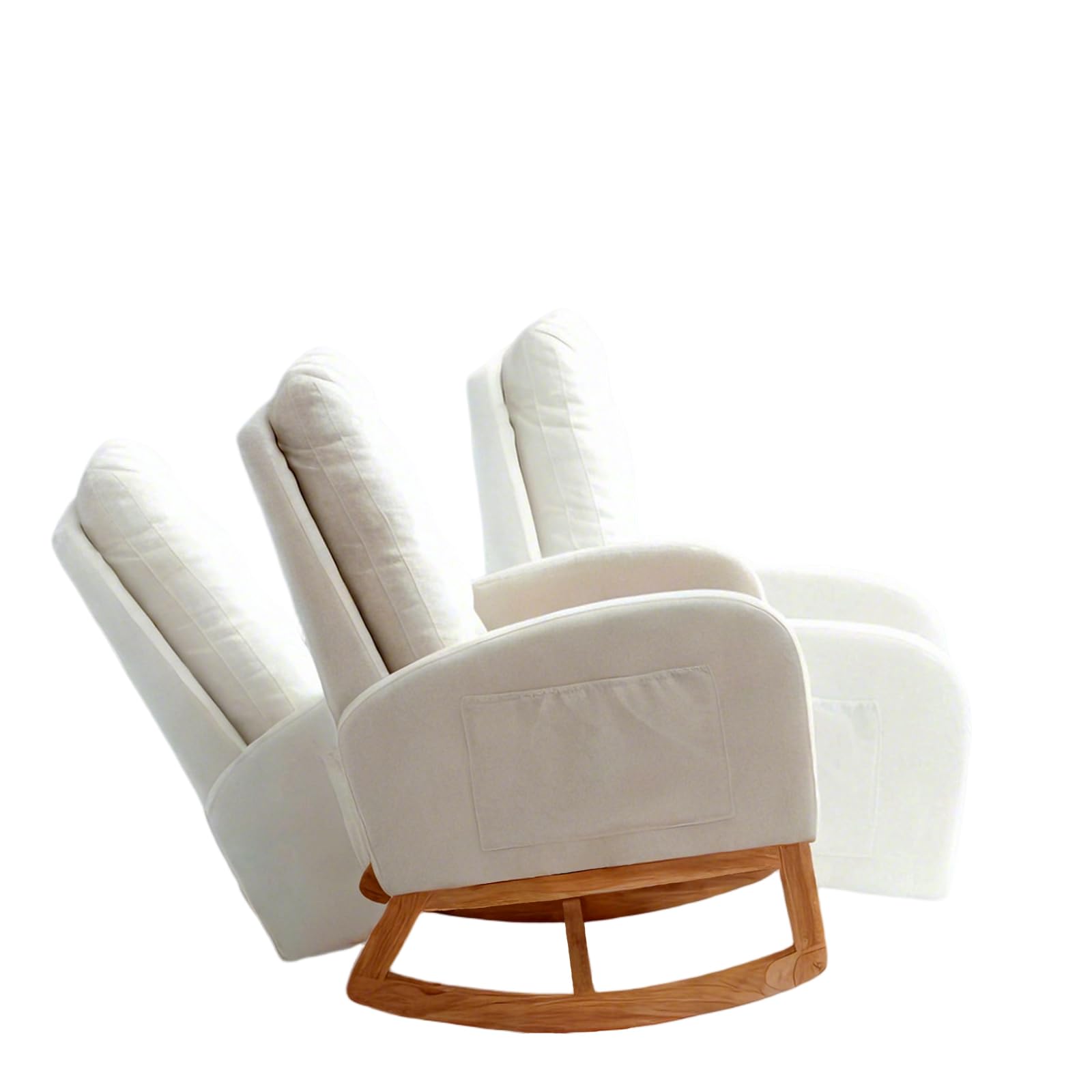 Nursery Rocking Chair with Footrest and Side Pocket
