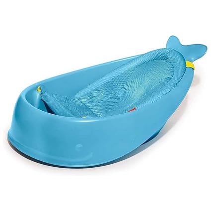 Infant Bath Tub 3-Stage Grow With Baby Smart Sling MOBY Bathtub Grey Age 0+