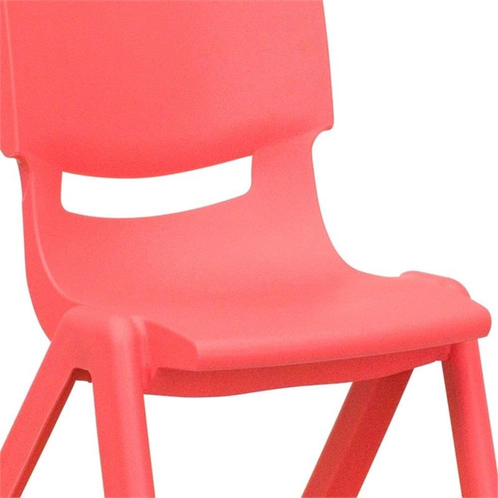 Stackable Preschool Chair Set - 10.5 Inch Seat Height - Red Plastic - Set of 4