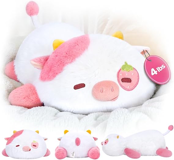 Weighted Highland Cow Plush, Weighted Stuffed Animals 4.0 Lbs, Cow Plush for Kids