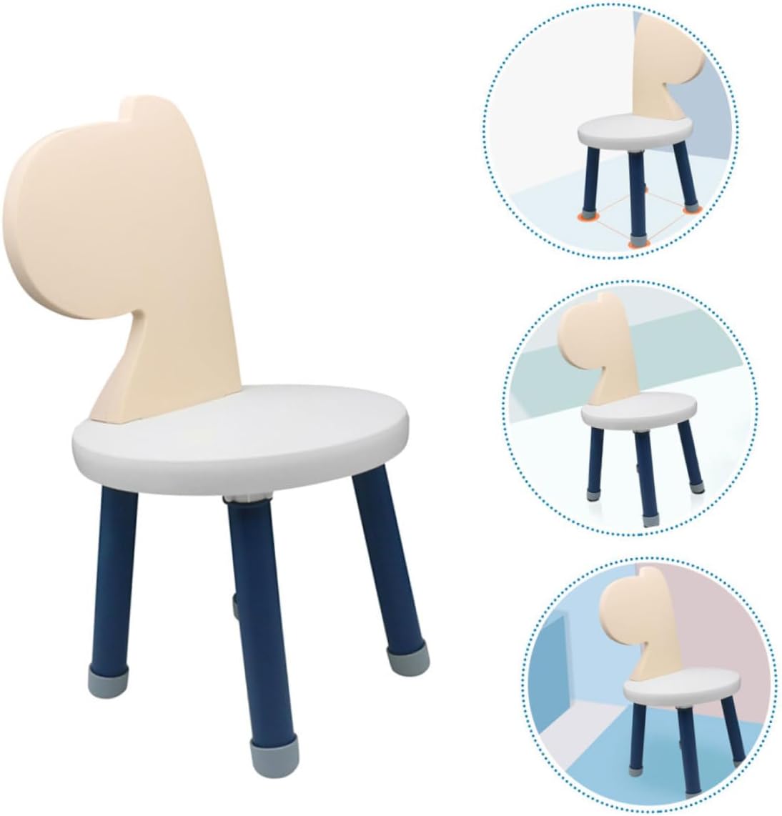 Plastic Children's Chair with Backrest Stable and Anti-Fall Design for Toddlers