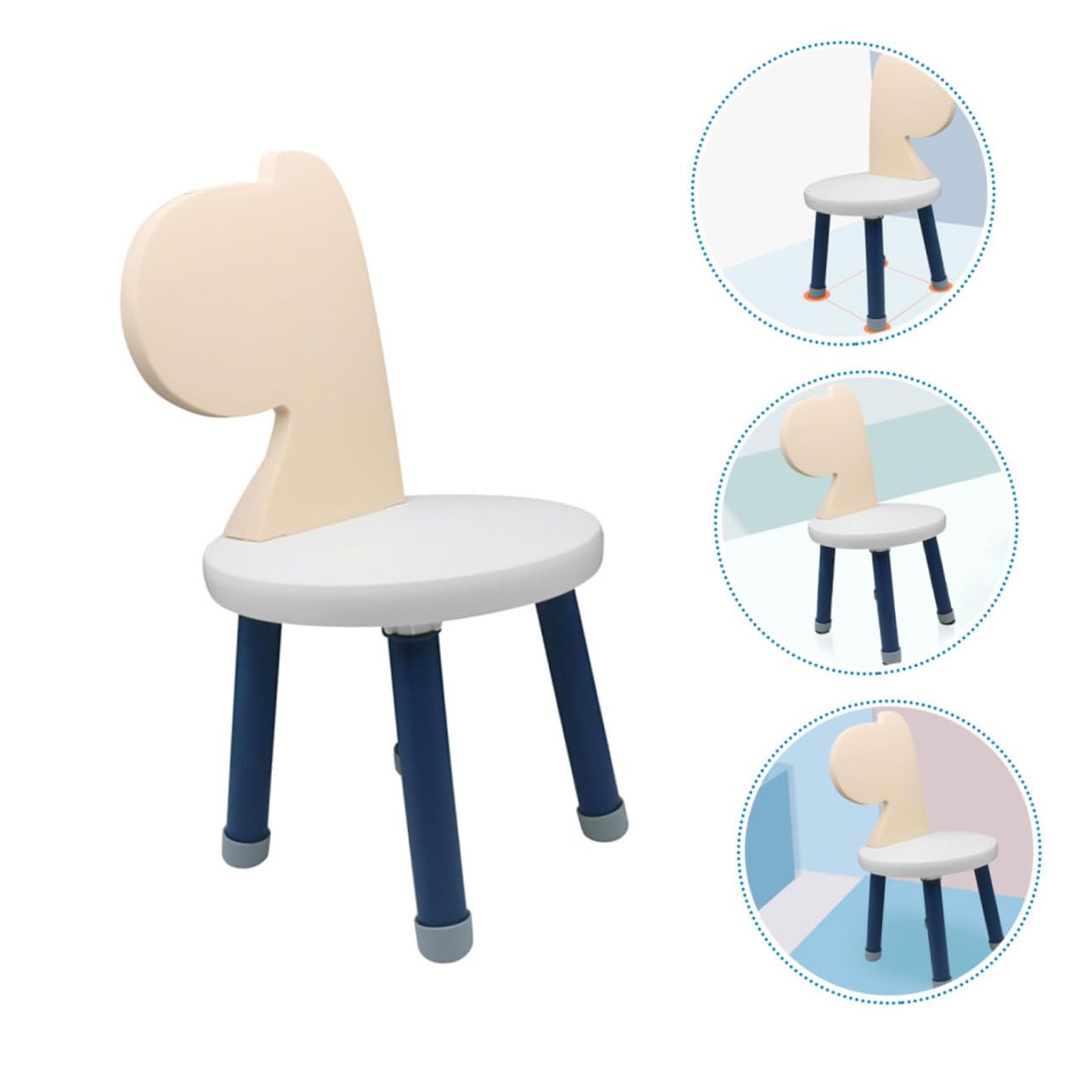 Plastic Children's Chair with Backrest Stable and Anti-Fall Design for Toddlers