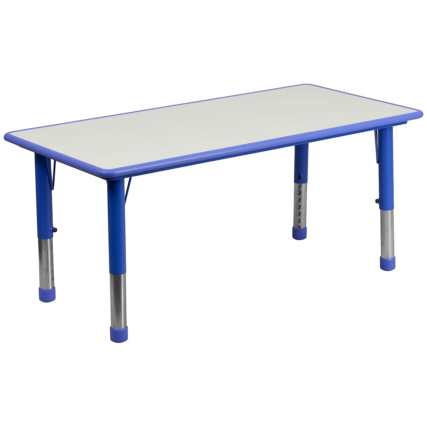 Adjustable Classroom Activity Table Set with 6 Stackable Chairs