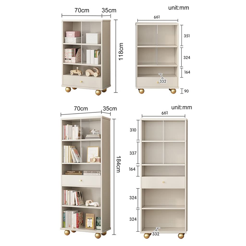 360° Rotating Bookshelf Solid Wood Storage Organizer