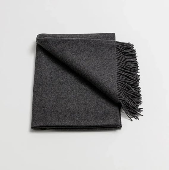 Lincove Pure Cashmere-Merino Wool Blanket - Warm & Soft Throw Blanket - 74"x55" Comfortable and Cozy Throw Blankets for Couch, Sofa, or Chair - Lightweight and Classic Throws - Sapphire