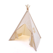 Teepee Tent with Carry Bag 43 x 43 x 63 Inch, Natural Cotton Canvas