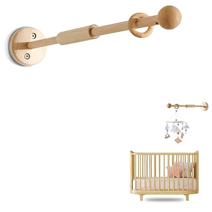 Arm,HBM Wooden Mobile Arm for Crib Mobile Hanger for Crib Baby Girl Nursery Decor