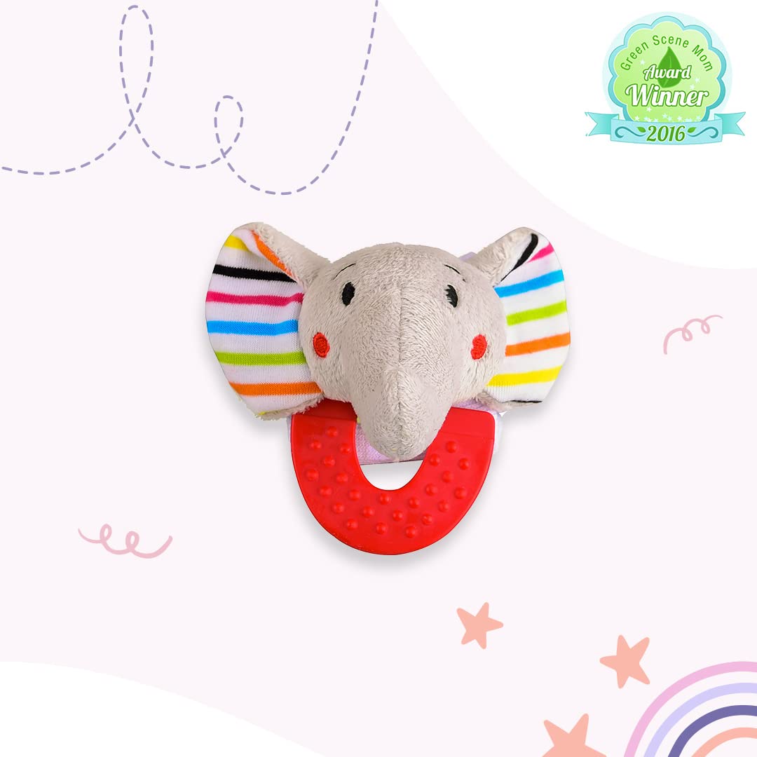 Pack of 4, Lamb, Elephant, Cow, and Octopus Combo Teether for Babies, 0-2.5yrs Baby Toys