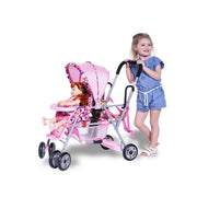 Toy Caboose Baby Doll Stroller Featuring Reclining Front Seat, Adjustable Footrest