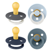 Colour Soother 4-Pack | BPA Free Dummy Pacifier | Round Nipple | Natural Rubber