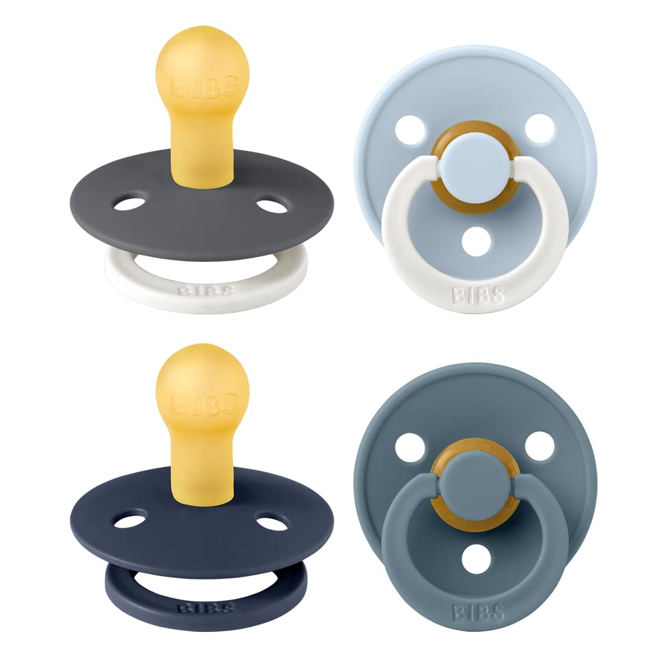 Colour Soother 4-Pack | BPA Free Dummy Pacifier | Round Nipple | Natural Rubber
