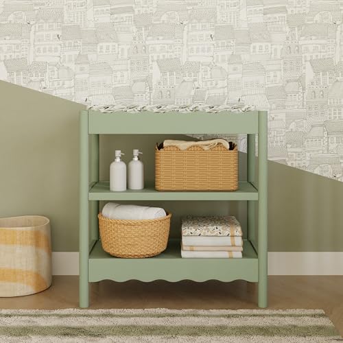 Modern Changing Table with Shelves