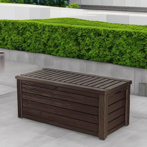 150 Gallon Outdoor Storage Deck Box with Bench Seat