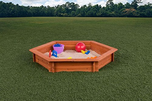 Wooden Sandbox w Seat Boards | Eco-Friendly Cover & Ground Liner
