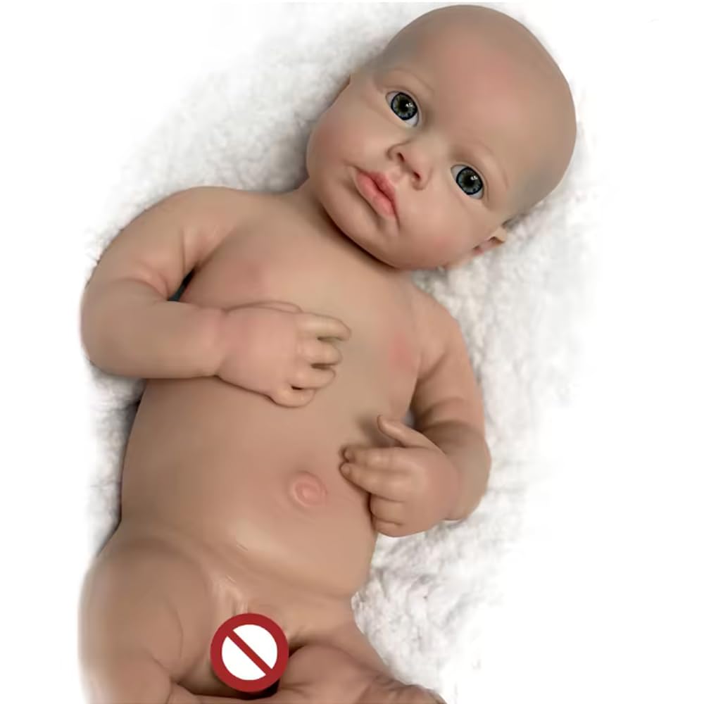 18Inch Loulou Full Body Solid Silicone Baby Dolls Realistic Painted Silicone Newborn Doll Girl
