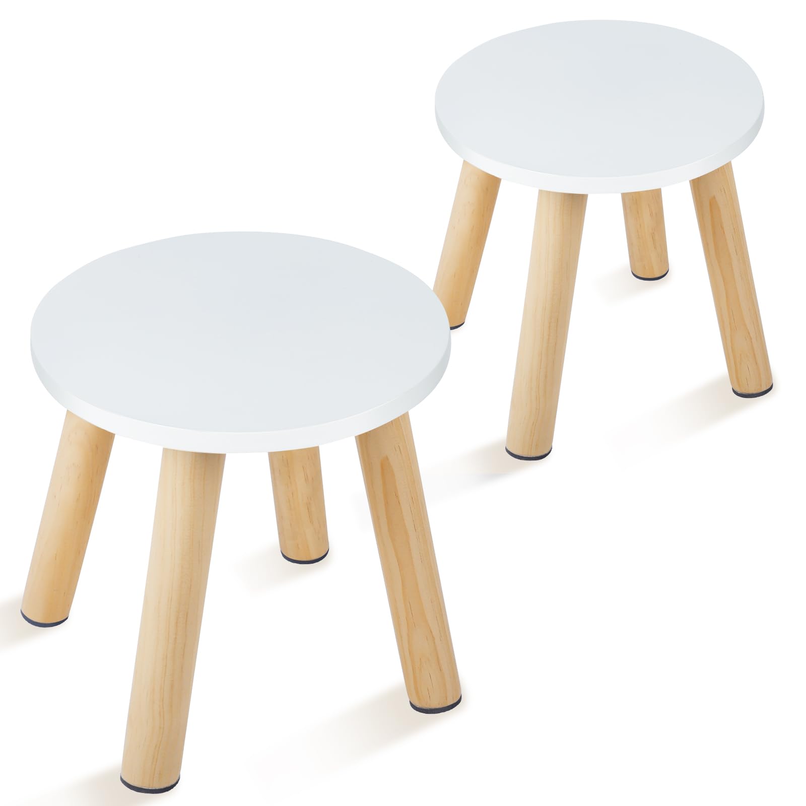 Wooden Step Stool for Kids Natural Anti-Slip 2 Pack