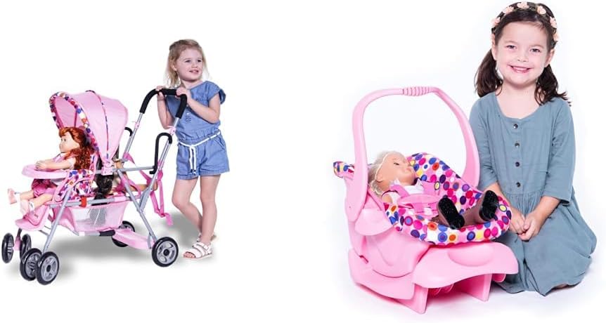 Toy Caboose Baby Doll Stroller Featuring Reclining Front Seat