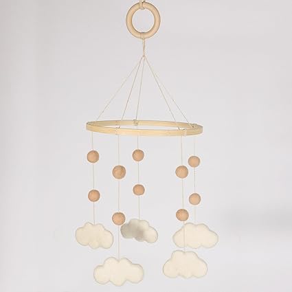 Baby Mobile Rotary Music Box Imitation Wood with Rotating Hook Crib Mobile Motor