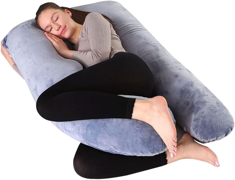 Pregnancy Pillow U-shaped Maternity Pillow Crystal Velvet Detachable Nursing Pillow