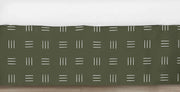 Sweet Jojo Designs Hunter Green Boho Mudcloth Boy Girl Baby Crib Bed Skirt Nursery Dust Ruffle White Bohemian Woodland Tribal Southwest Mud Cloth Hatch Gender Neutral Triple Line Safari Jungle Animal