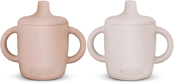 Silicone Sippy Cups with Easy Grip Transition Handles and a Soft Spout