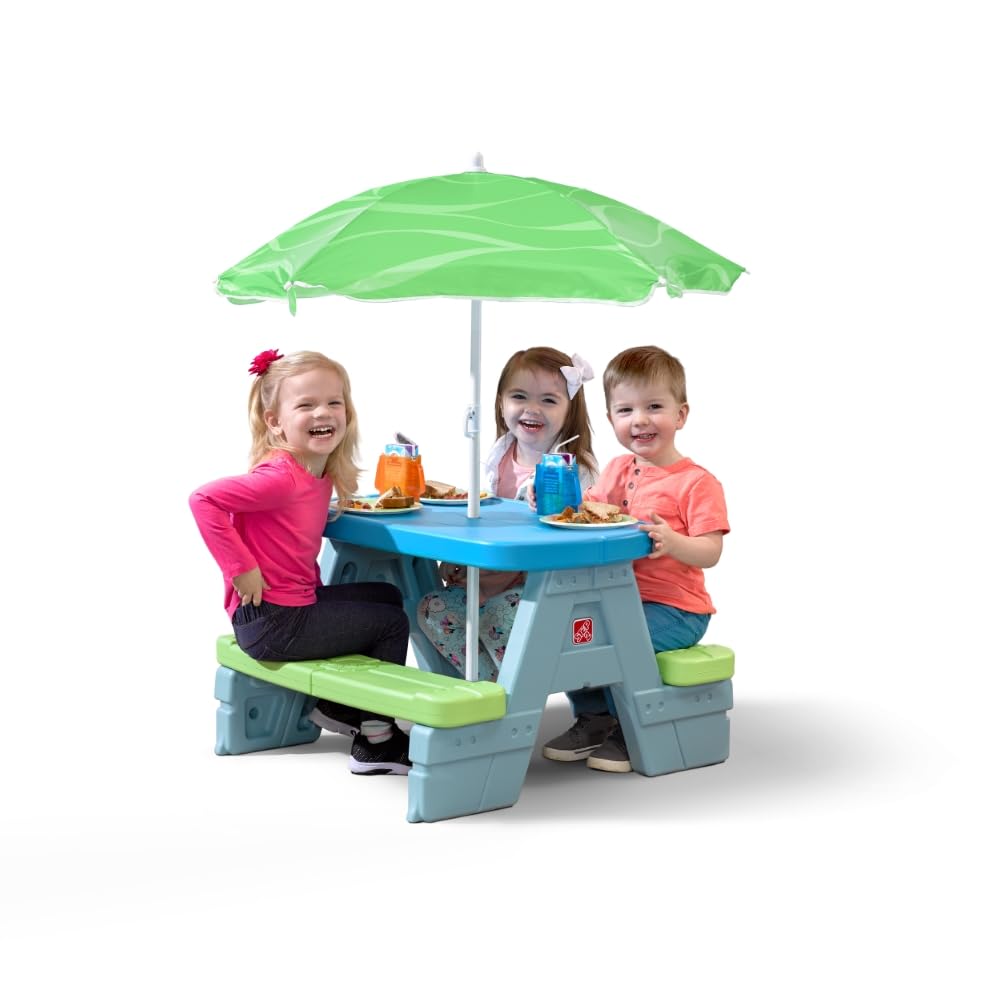 Kids Picnic Table with Umbrella for Outdoor Indoor Use