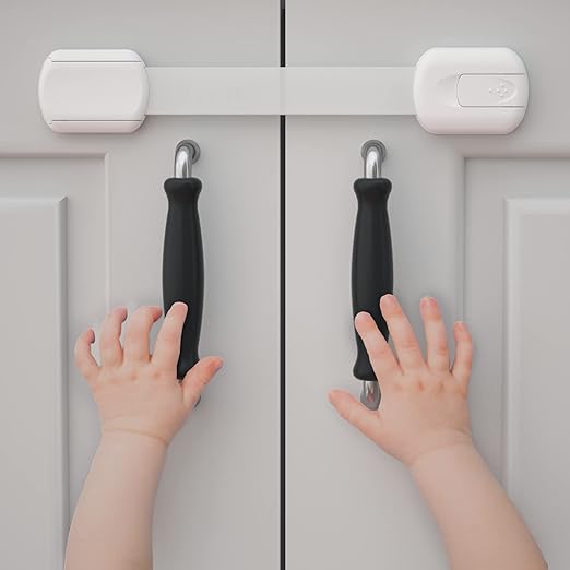 14 Pack Baby Proof Cabinet Latches, Childproof Drawer Latches