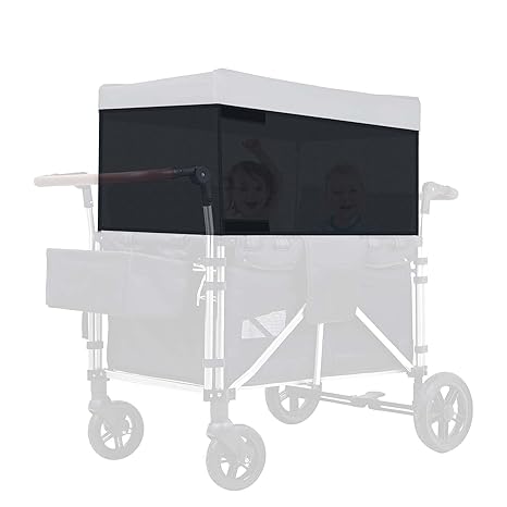 4 Side Breathable Wagon Stroller Sunshade Net Canopy, Adjustable Wagon