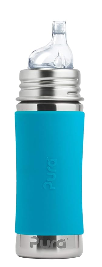 Stainless Steel Sippy Cup Bottle w/Sleeve, Plastic-Free