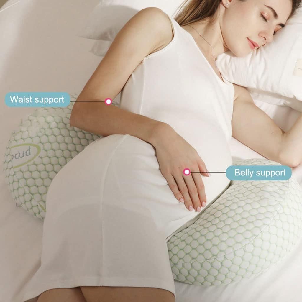 Pregnancy Pillow 100% Cotton U-Shaped Side Pillow for Pregnant Women,