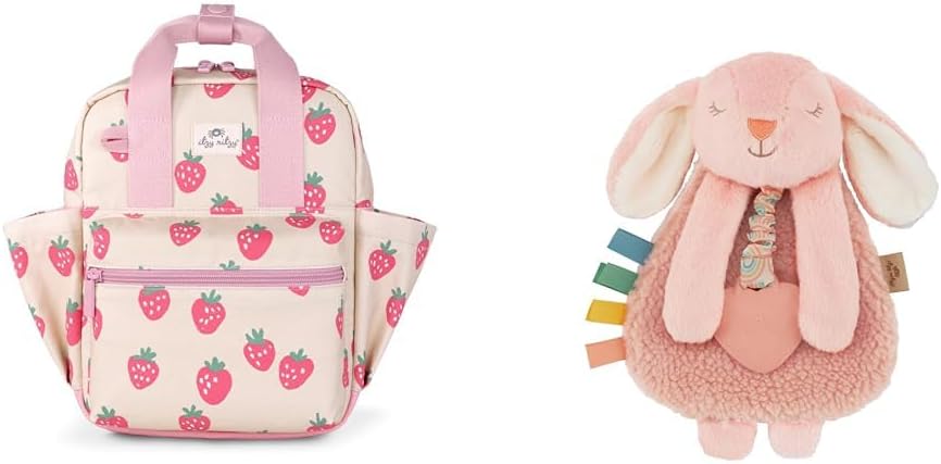 Toddler Backpack with Adjustable Straps, 2 Side Pockets & Spacious Interior plus Lovey