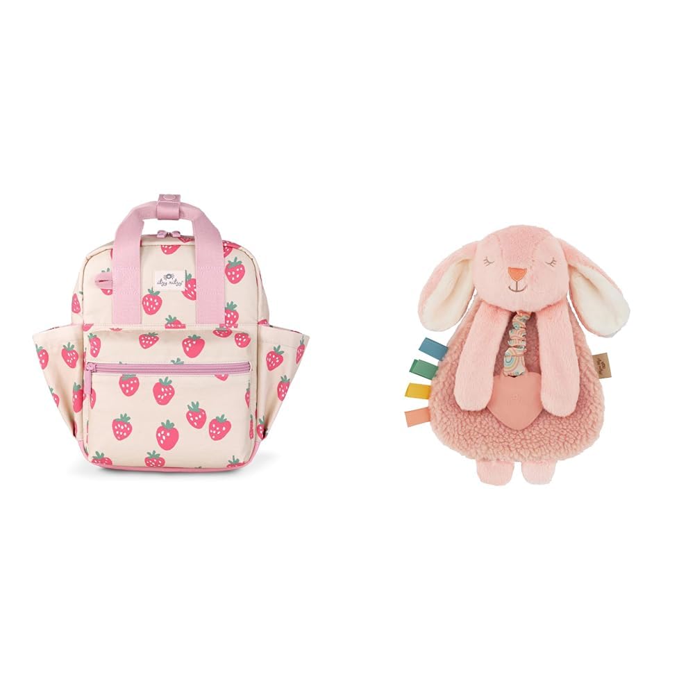 Toddler Backpack with Adjustable Straps, 2 Side Pockets & Spacious Interior plus Lovey