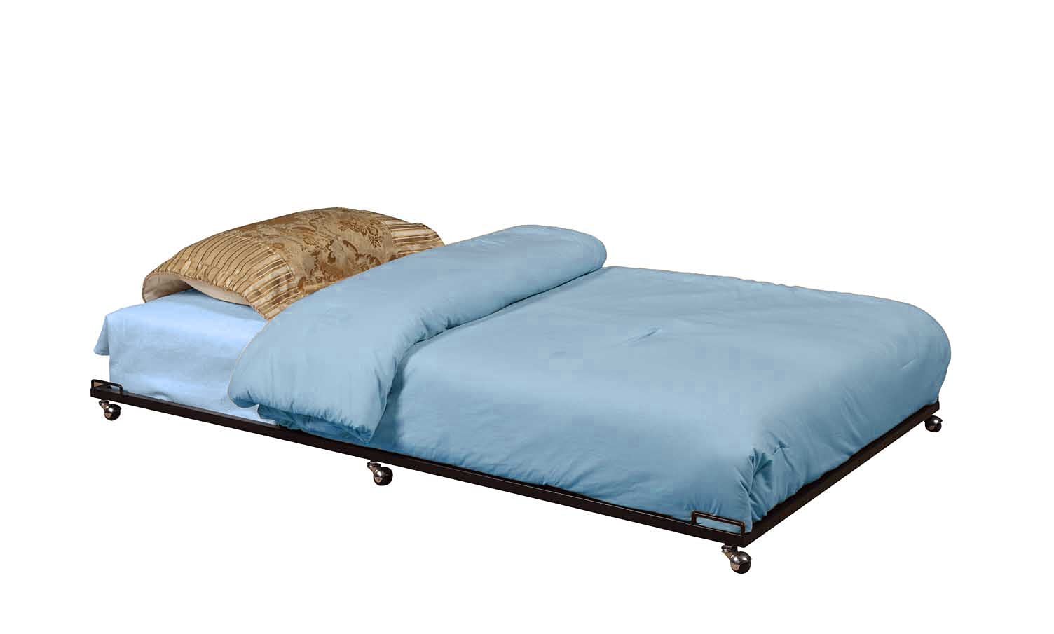 Metal Twin Trundle Bed Frame with Slats