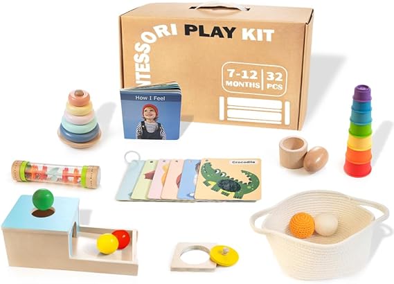 Montessori Toys for Babies 0-6 Months, 9 in 1 Learning Educational Sensory