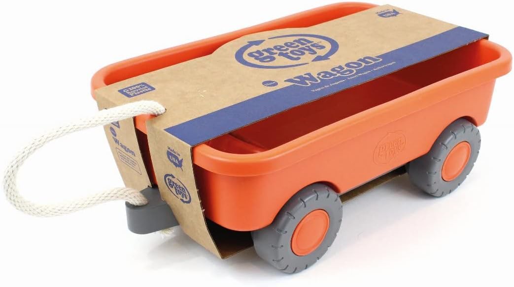 Wagon, Orange - Pretend Play, Motor Skills, Kids Outdoor Toy Vehicle. No BPA