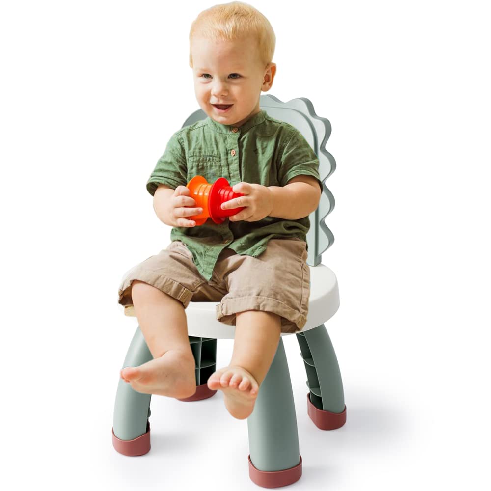 Dinosaur Toddler Chair Green Plastic Kids Activity Seat