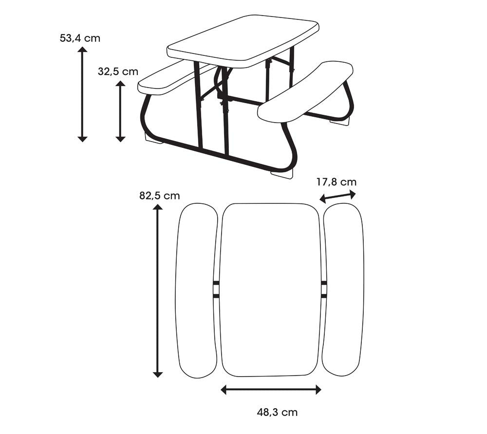 Kids Picnic Table Almond UV-Protected Outdoor Seating