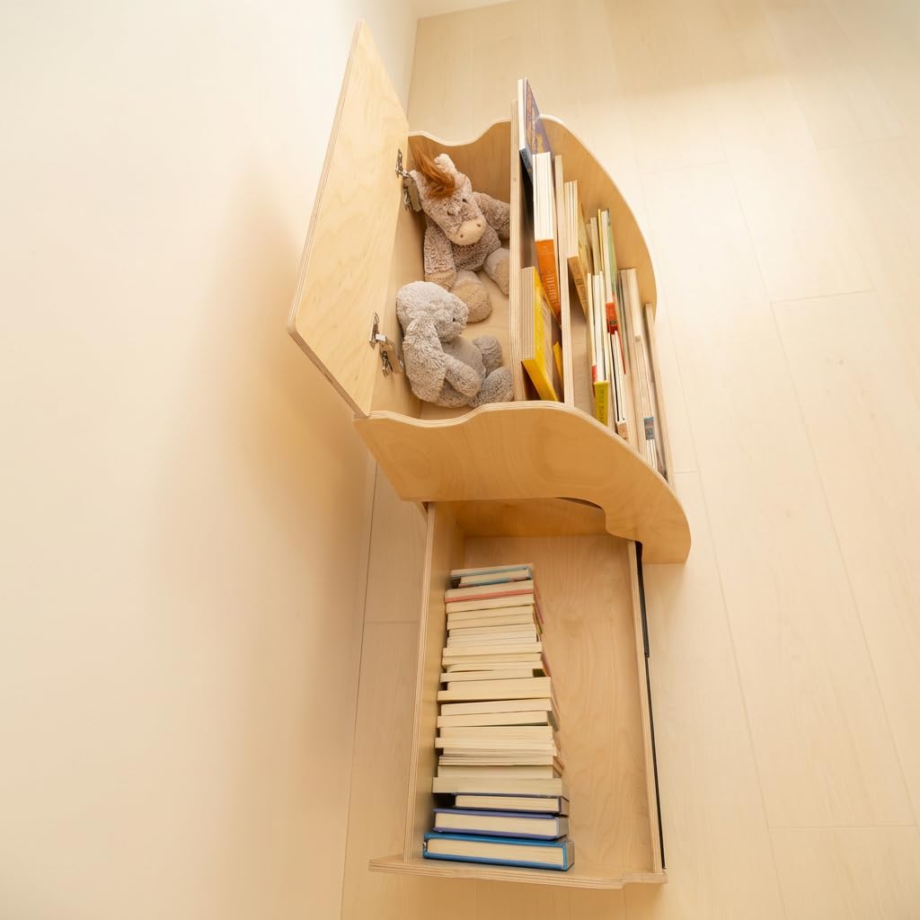 Montessori Bookshelf for Toddlers with Storage