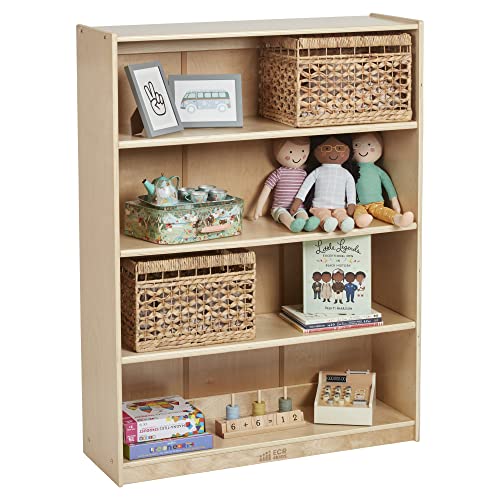 Wooden Bookcase with Adjustable Shelves 48 Inch Natural