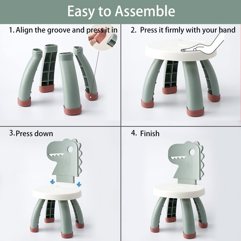 Dinosaur Toddler Chair Green Plastic Kids Activity Seat