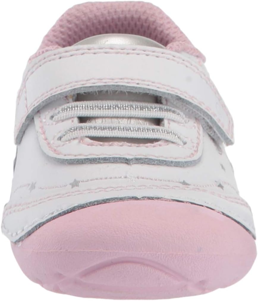 Stride Rite Baby-Girl's Soft Motion Adalyn Athletic Sneaker, White/Silver