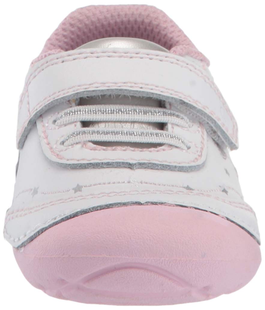 Stride Rite Baby-Girl's Soft Motion Adalyn Athletic Sneaker, White/Silver