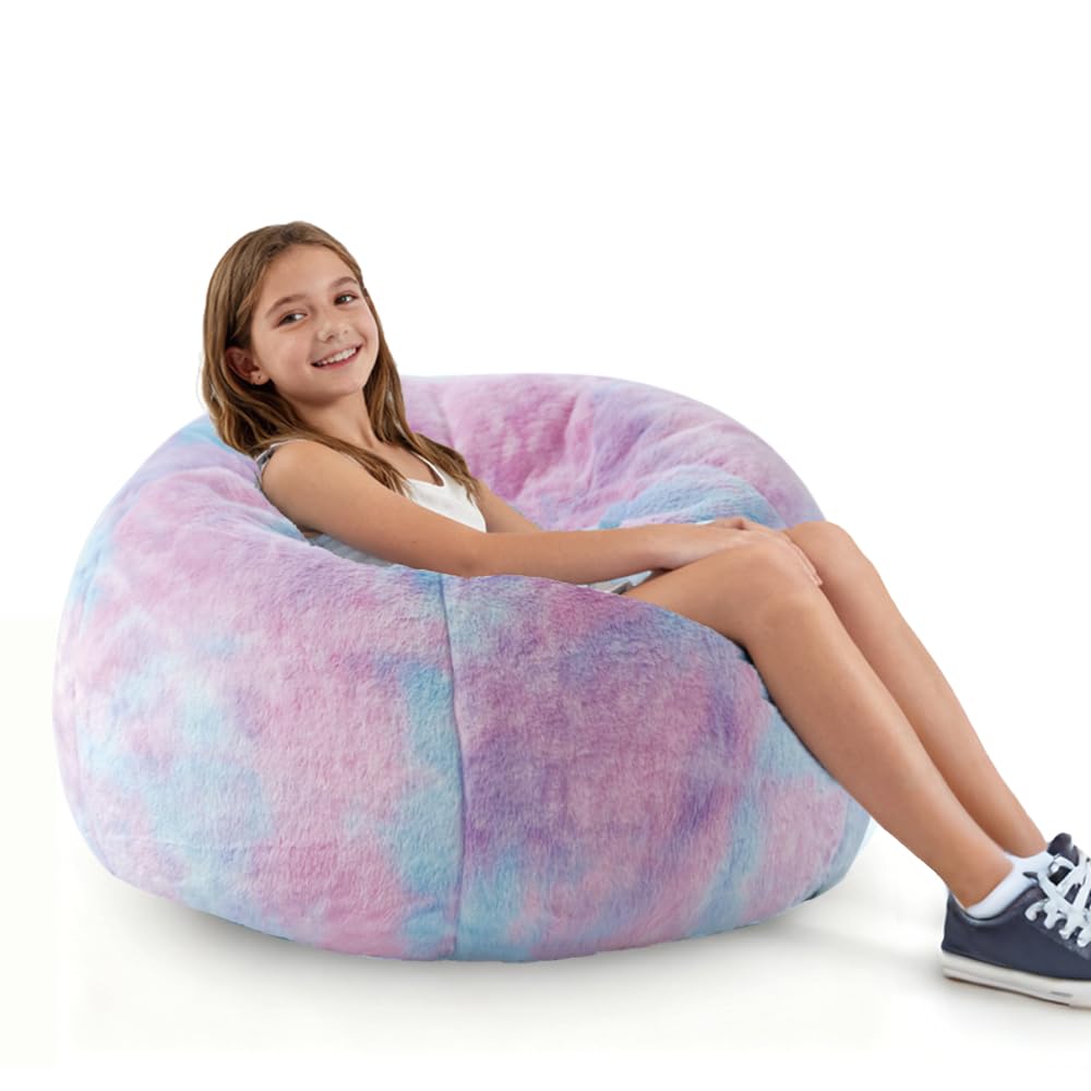 Faux Fur Bean Bag Chair for Kids and Teens