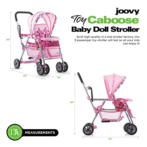 Triple Doll Stroller with Reclining Seat and Canopy
