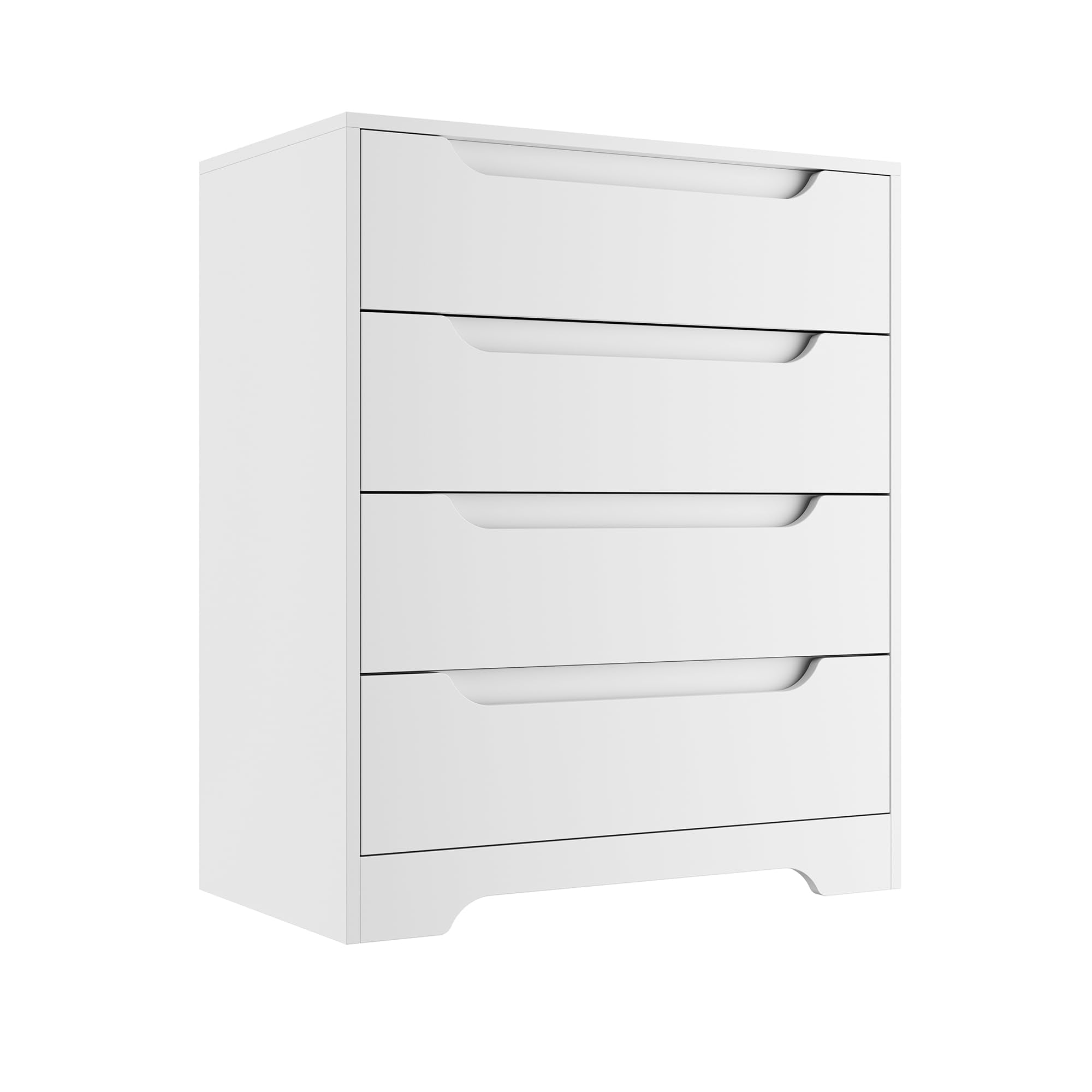 4-Drawer Modern Dresser Storage Organizer with Metal Rails