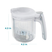 Replacement Stirring Cup & Blade with Steaming Basket for EVLA'S Baby Food Maker - White