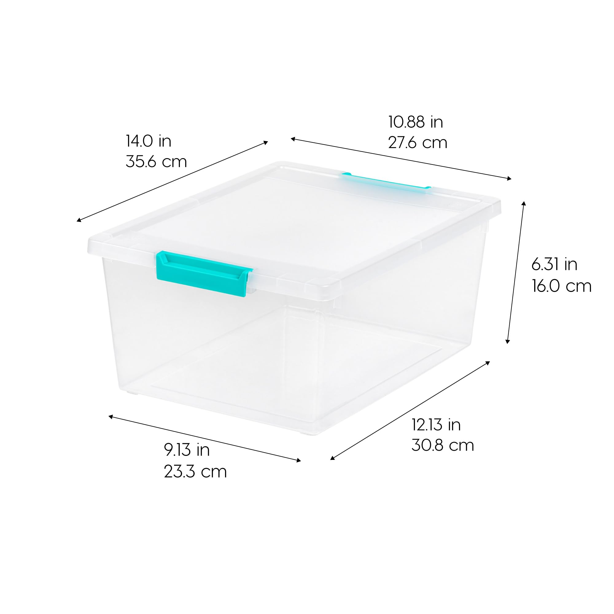 12 Qt Clear Plastic Storage Bins with Lids 4-Pack