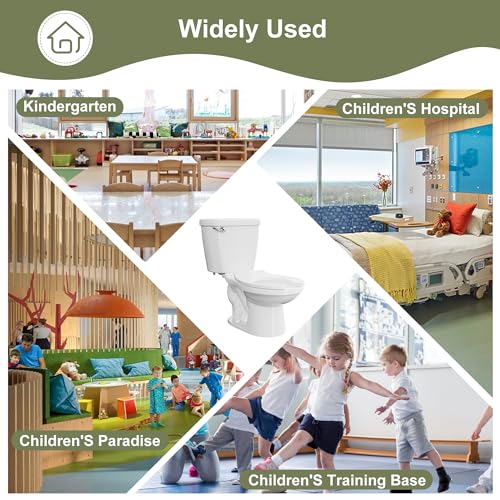 Simple Project Ceramic Toddler Potty Training Toilet.10.5"Seat Height Round Front Kids Toilet with Seat, 1.26GPF Powerful Quiet Flush Children Toilet for Bathroom, Kindergarten, Daycare Center