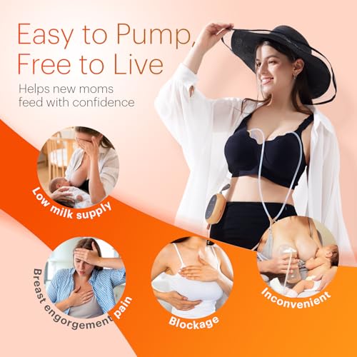Upgraded Wearable Hands Free Breast Pump: D6 Portable Low Noise