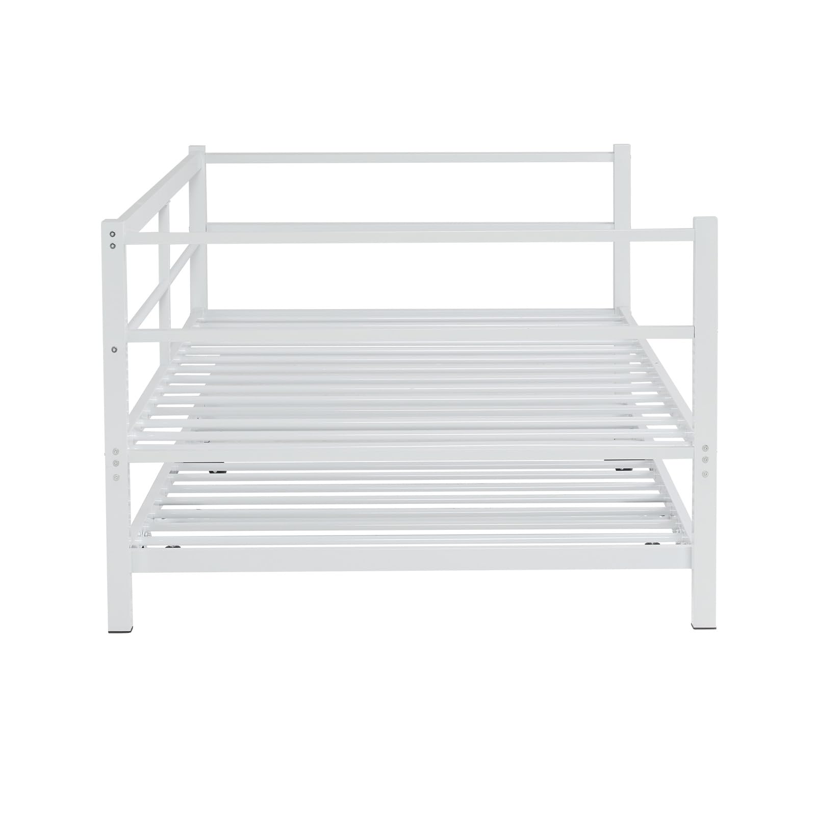 Daybed with Pop Up Trundle, Heavy Duty Metal Twin Bed